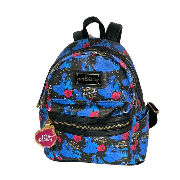 RARE Loungefly Run Disney 2018 Princess Half Marathon Mini Backpack FLAWS READ